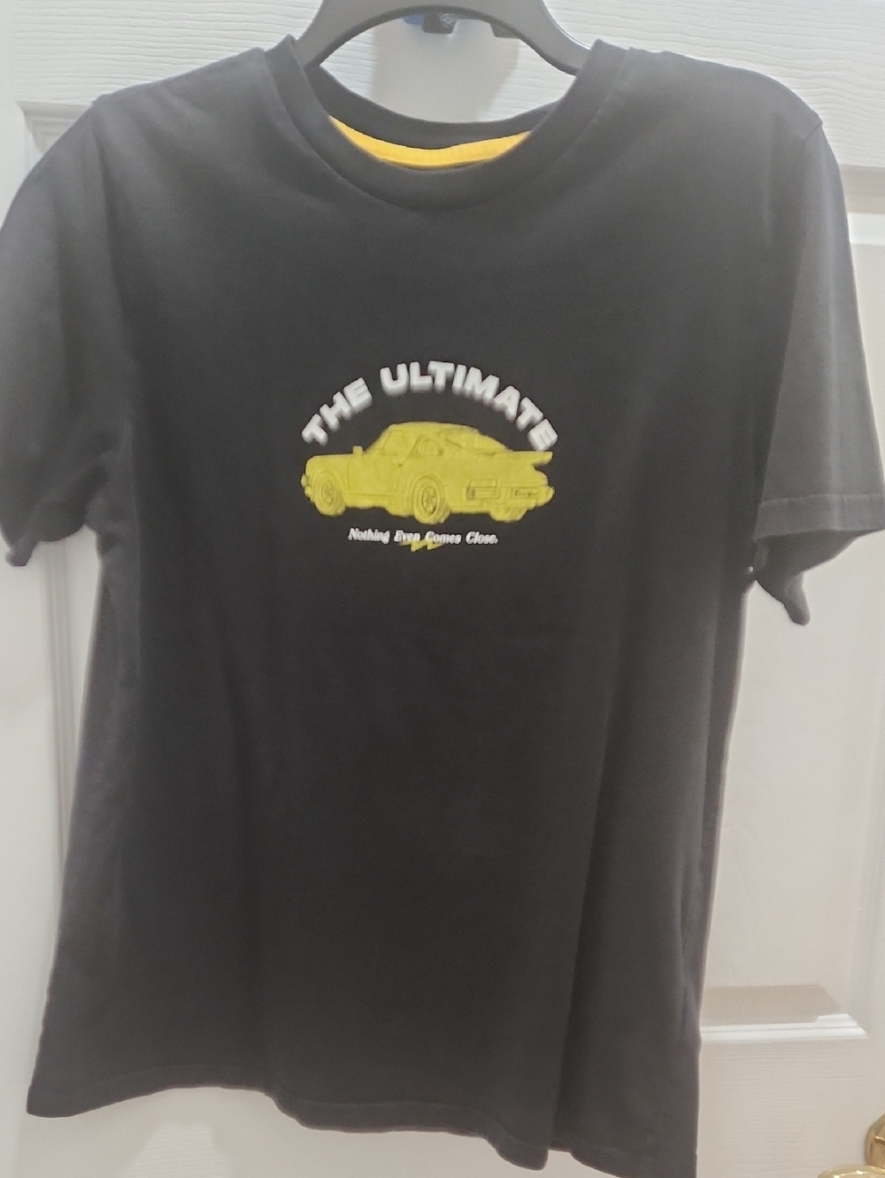 Puma Mens Black Tee with Yellow Car Graphic Porsche Size M
